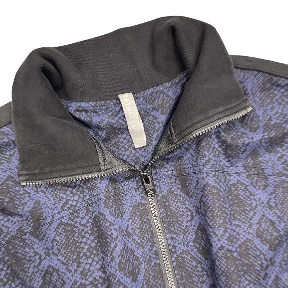 Athleta Bomber Jacket Blue Snake Print Full Zip Large - Picture 5 of 8